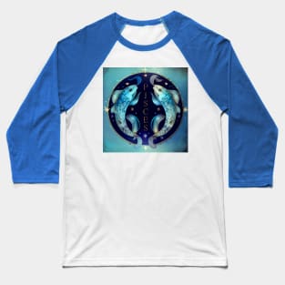 Zodiac Sign PISCES - Fantasy Illustration of astrology Pisces Baseball T-Shirt